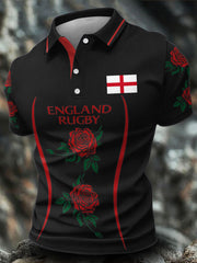 Men's England Rugby Roses Lover Printed Casual Tops
