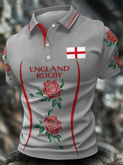 Men's England Rugby Roses Lover Printed Casual Tops