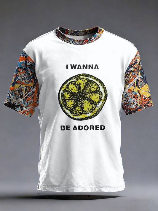 Men's Lemon Roses Music Lover Printed short sleeves t-shirt