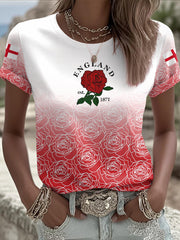 Women's England Rugby Roses Printed T-shirt