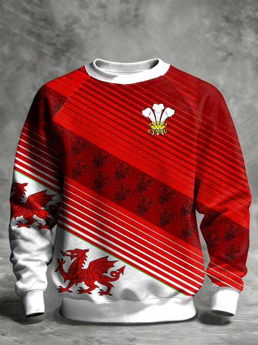 Men's Wales Welsh Rugby Lover Printed Sweatshirt