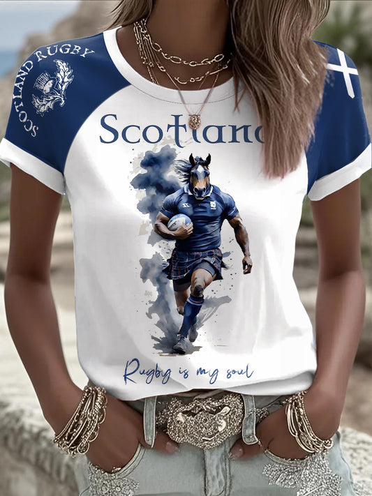 Women's Scotland Rugby Lover Printed T-shirt