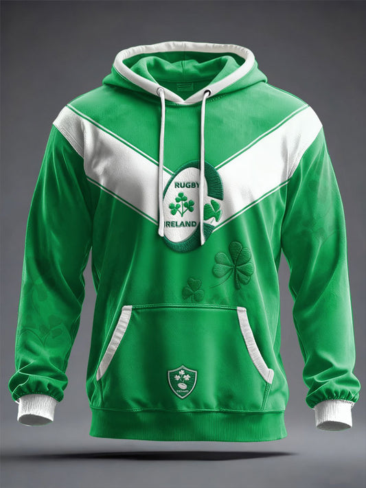 Men's The Green Army Ireland Rugby Lover Printed Hoodie