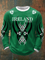 Men's The Green Army Ireland Rugby Lover Printed Waffle Tops