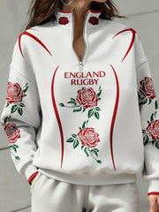 Women's England Rugby Lover Printed Sweatshirt