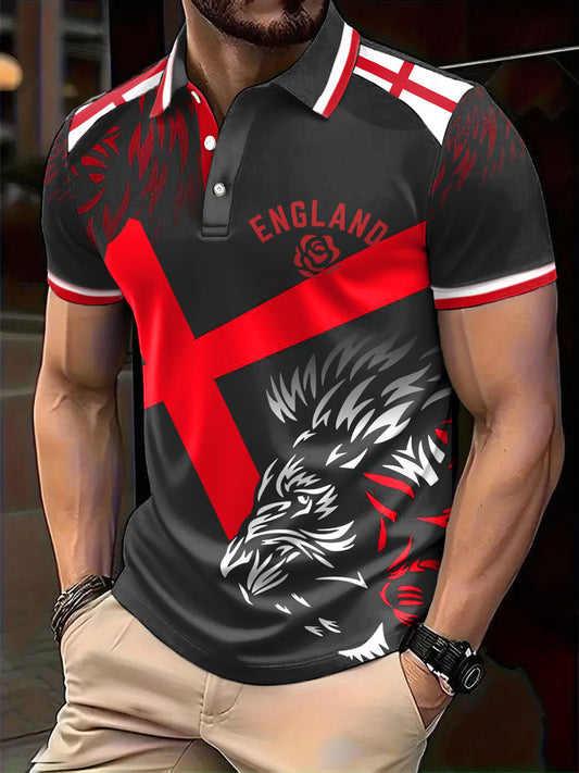 Men's England Rugby Lover Printed Casual Tops