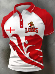 Men's England Lions Football Lover Printed Casual Tops