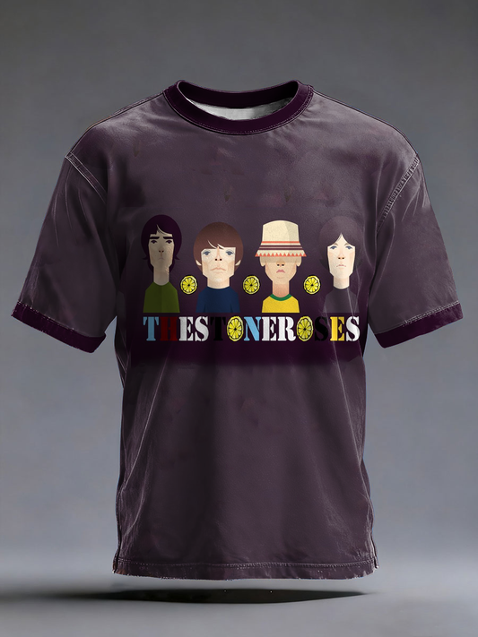 Men's Lemon Roses Music Lover Printed short sleeves t-shirt