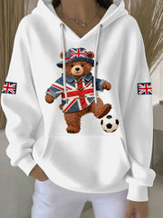 Women's British style Print Casual Hoodie