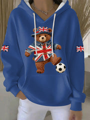 Women's British style Print Casual Hoodie