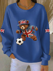 Women's British Style Print Casual Sweatshirt