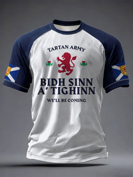 Men's Scotland Football Lover Tartan Army Printed T-shirt