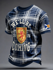 Men's Scotland Football Lover Tartan Army Printed T-shirt