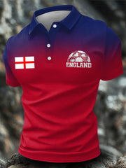 Men's England Football Lover Lions Printed Casual Tops