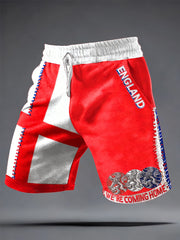 Men's England Football Lover Lions Printed Shorts