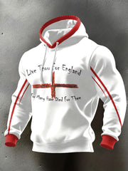 Men's England Rugby Lover Printed Hoodie