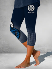Bedruckte Damen-7/8-Leggings für Rugby-Liebhaberinnen aus Schottland