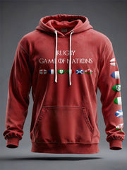 Unisex 6 Nations Rugby Lover Printed Hoodie