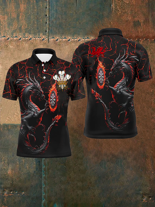 Men's Welsh rugby Lover Printed polo shirt