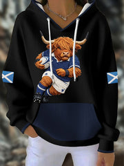Damen Schottland Rugby Liebhaber Bedruckter Kapuzenpullover