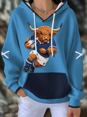 Damen Schottland Rugby Liebhaber Bedruckter Kapuzenpullover
