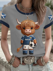 Women's Scotland Football Lover Printed T-shirt