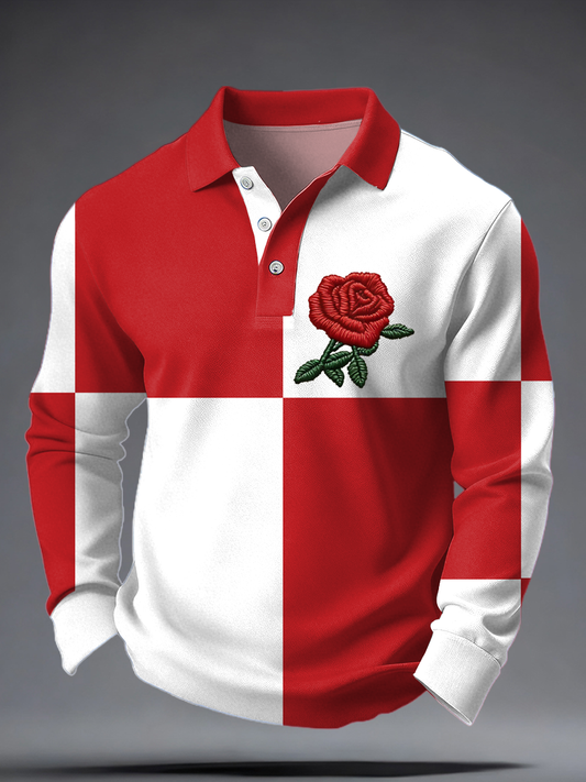 Men's England Rugby Lover Printed long sleeve shirt
