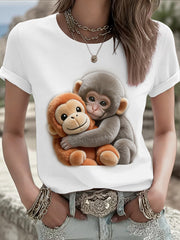 Women's Punch Monkey Brave Printed T-Shirt
