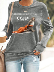 Women's Punch Monkey Brave Printed Sweatshirt