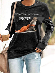 Women's Punch Monkey Brave Printed Sweatshirt