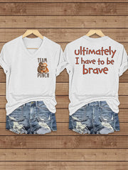 Women's Punch Monkey Brave Printed T-Shirt