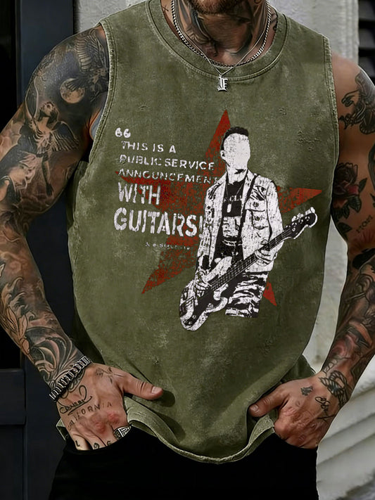 Men's UK Music Lover Printed Tank Tops