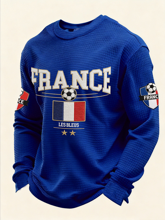 Men's équipe De Football Waffle Crewneck sweatshirt