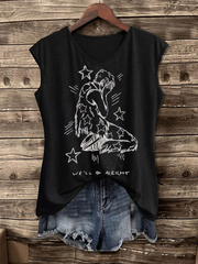 Women's Singer Casual Printed coloured cotton T-shirt