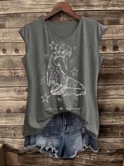 Women's Singer Casual Printed coloured cotton T-shirt