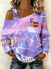Women's Harry Style Music Lovers Casual Off-Shoulder Sweatshirt