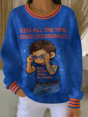 Women's Harry Style Music Lovers Ribbed Round-Neck Sweatshirt