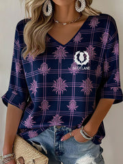 Damen V-Ausschnitt T-Shirt mit Aufdruck „Scotland Rugby Lover“
