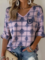 Damen V-Ausschnitt T-Shirt mit Aufdruck „Scotland Rugby Lover“