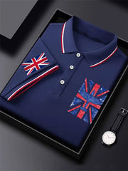 Men's Vintage Supermarine Spitfire British Flag Print Casual Top