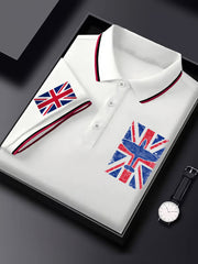 Men's Vintage Supermarine Spitfire British Flag Print Casual Top