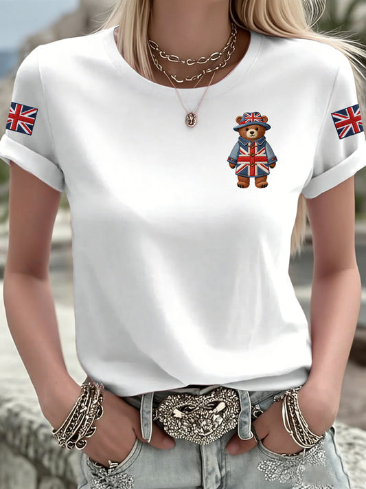 Women's British Style Printed T-shirt