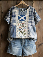 Women's Scottish Floral Print Casual T-Shirt