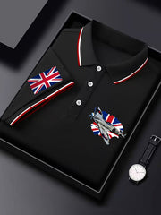 Men's Vintage Supermarine Spitfire British Flag Print Casual Top