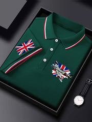 Men's Vintage Supermarine Spitfire British Flag Print Casual Top
