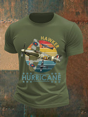 Men's Vintage Hawker Hurricane Print Casual Tee