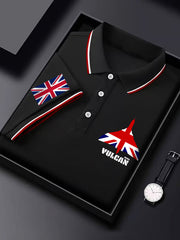 Men's Vintage British Flag Avro Vulcan Print Casual Top