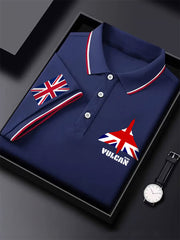 Men's Vintage British Flag Avro Vulcan Print Casual Top