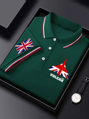Men's Vintage British Flag Avro Vulcan Print Casual Top