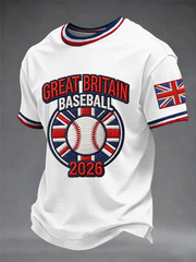 Men's Britain Baseball Peinted short sleeves t-shirt